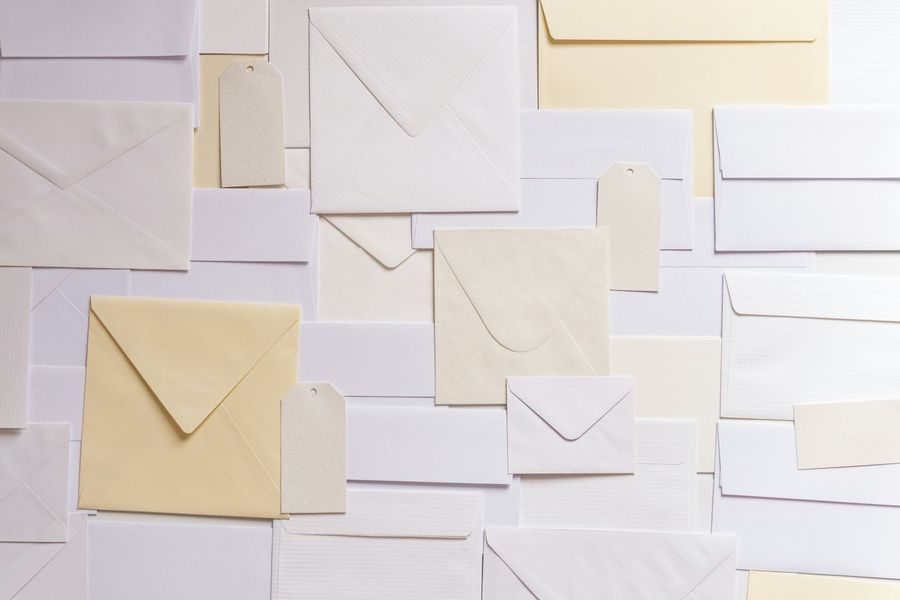 Envelopes de vários tamanhos